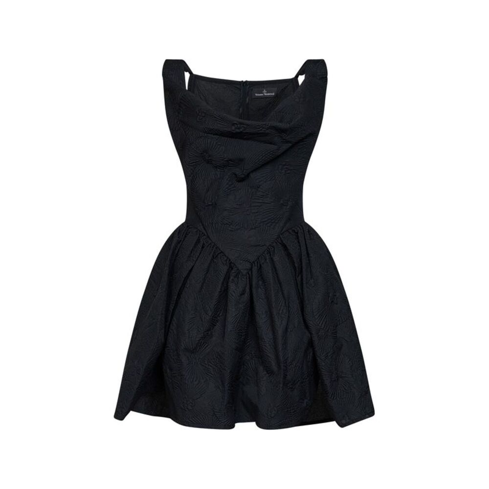 Vivienne Westwood Women Black Floral Jacquard Mini Sunday Mini Dress